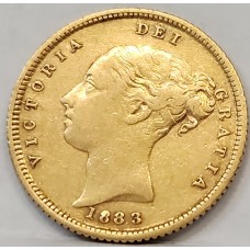 AUSTRALIA 1883 . HALF 1/2 SOVEREIGN . SYDNEY . GOLD